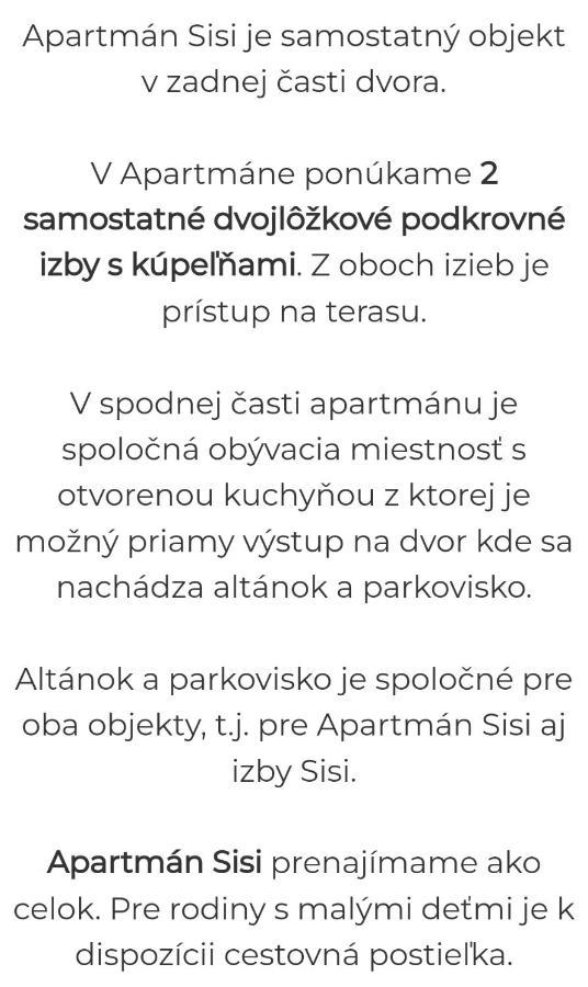 Apartman Sisi Hrabušice Eksteriør bilde
